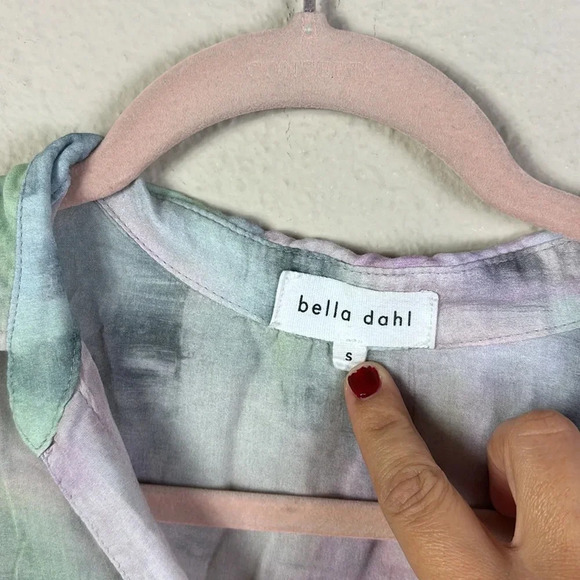 Bella Dahl Tie-dye High/low Button Down Shirt In Etheral Pastel size Small - Picture 6 of 13